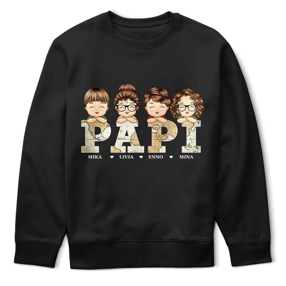 Gift For Yourself,Gift For Men,Gift For Father,Gift For Grandpa,Love - Papa Opa Name Im Vintage-Kartenstil - Personalisiertes T Shirt