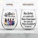 Gift For Bestie, Happy, Non-Eng, Gift For Women - Unzählige Erinnerungen Unsere Freundschaft Ist Endlos Beste Freundin - Personalisierte Weingläser Ohne Stiel