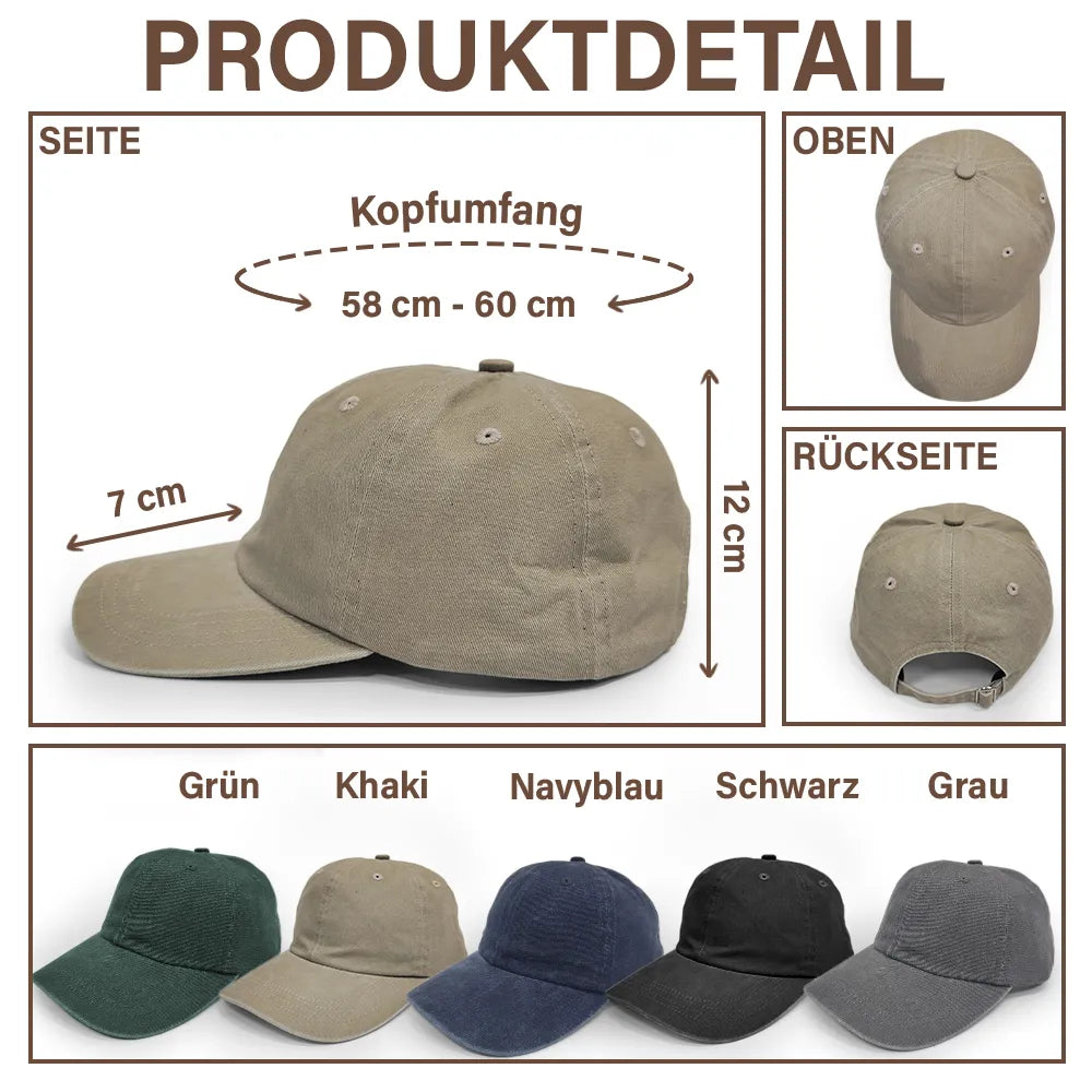 Gift For Husband,Gift For Yourself,Gift For Men,Parents,Gift For Grandpa,Gift For Father,Love,German - Dieser Opa Und Papa Gehört Den Kindern - Personalisierte Vintage-Washed-Denim-Kappe