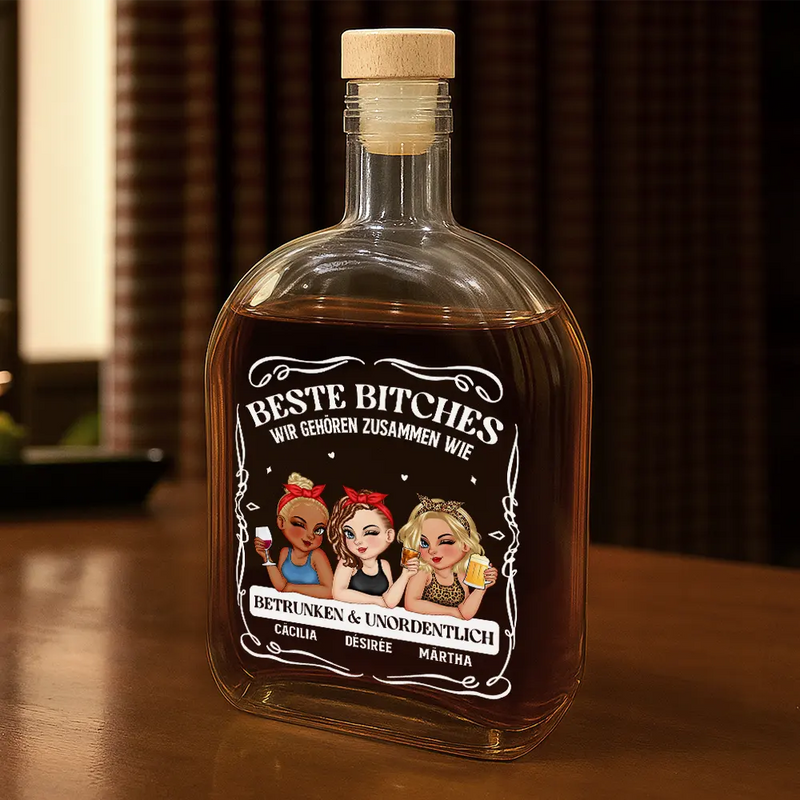 Gift For Bestie,Old Best friends,Best friends' Hobby,Gift For Women,Funny - Wir Passen Zusammen Wie Betrunken Und Unordentlich - Personalisierte Whiskyflasche