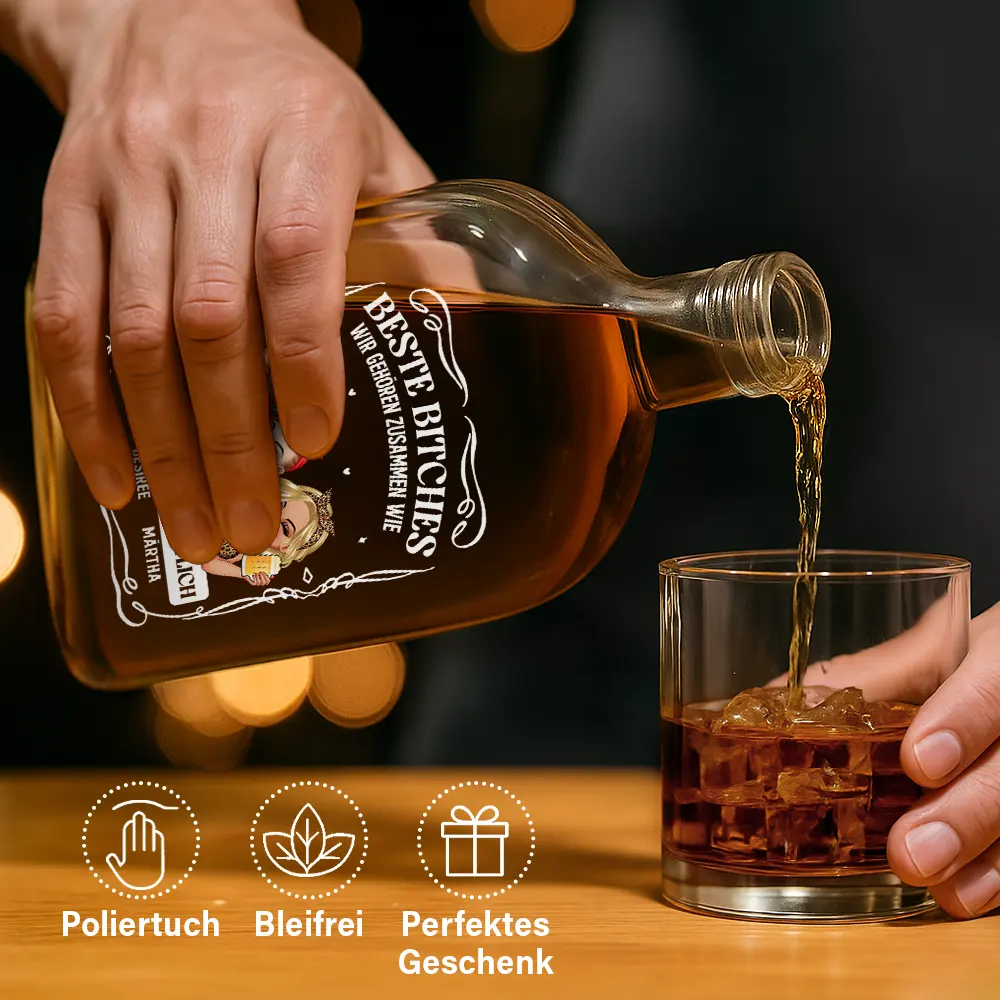 Gift For Bestie,Old Best friends,Best friends' Hobby,Gift For Women,Funny - Wir Passen Zusammen Wie Betrunken Und Unordentlich - Personalisierte Whiskyflasche